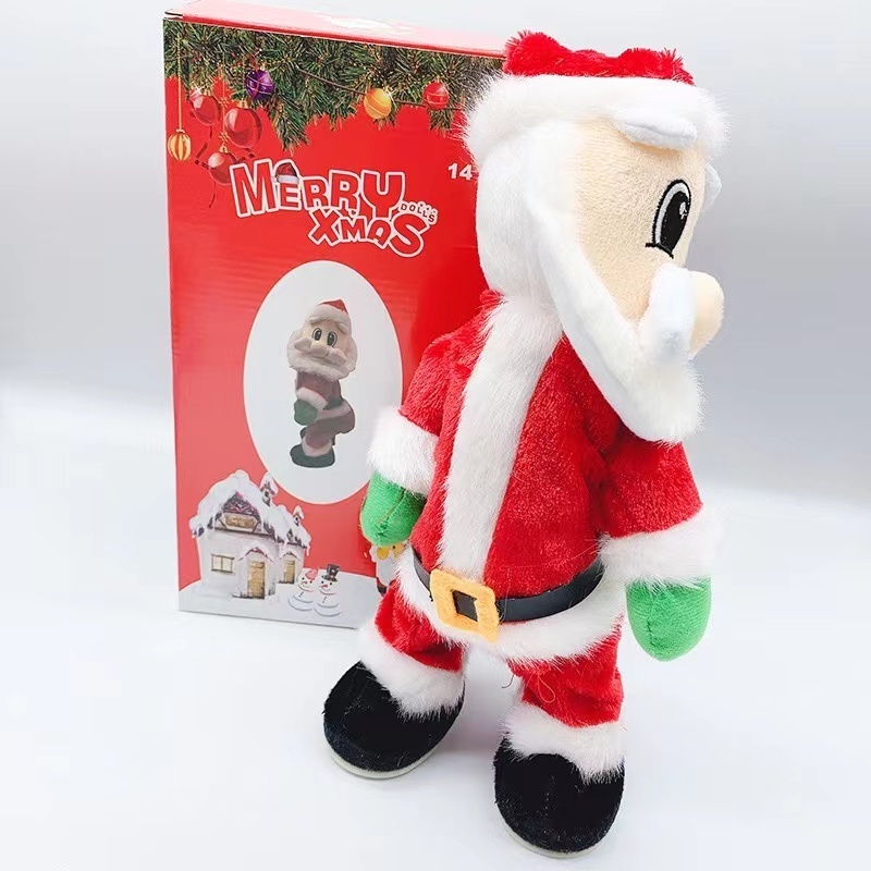 2023 New Christmas Electric Buttocks Shaking Santa Claus Toy Plush Electric Christmas Toy Buttocks Shaking Santa Claus For Kids