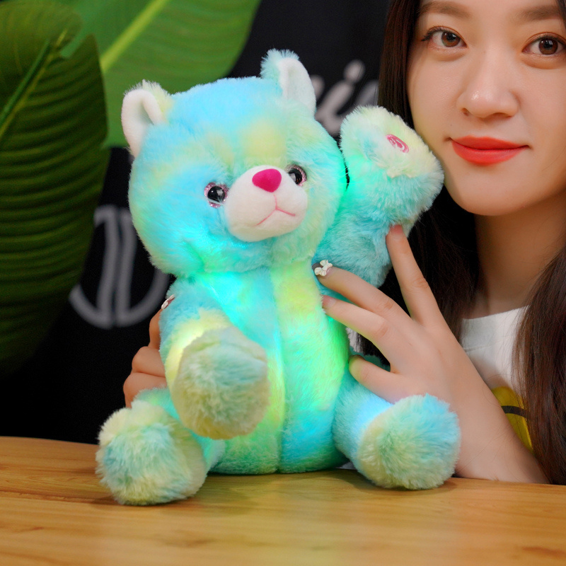 Led Light Colorful Cat Stuffed Animal Plush Toy Sleeping Toy For Kids Birthday Gifts