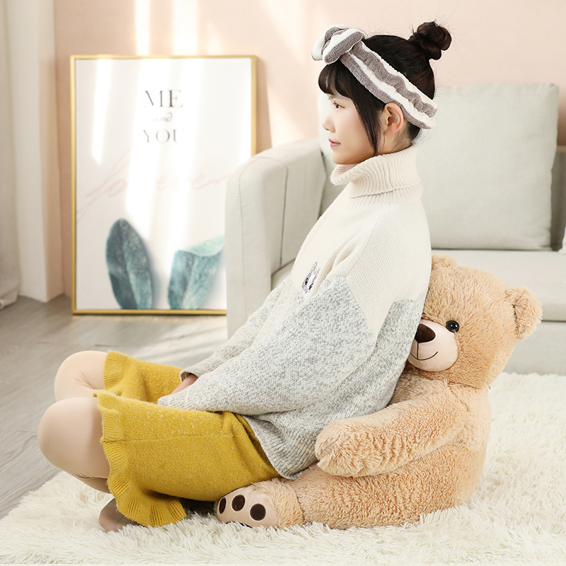 Kids Cute Animal Shape Soft Seats Baby Sofa Plush Skin Cushion Not Stuffed Baby Sofa Teady Bear Bed