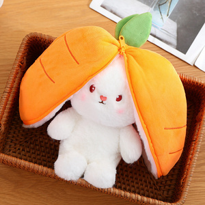 Creative Carrot Bunny Strawberry Carrot Transformed Into Rabbit Fruit Stuffed Rabbit Animal Plush Toys Rabbit Doll