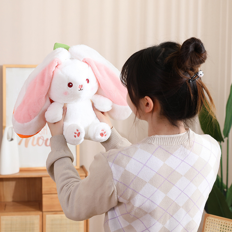 Creative Carrot Bunny Strawberry Carrot Transformed Into Rabbit Fruit Stuffed Rabbit Animal Plush Toys Rabbit Doll