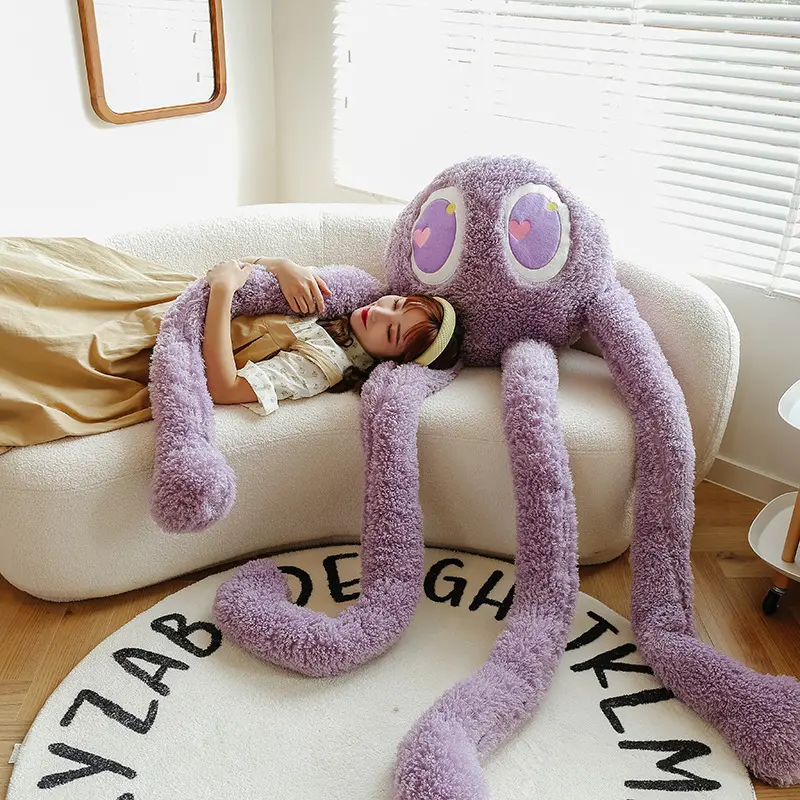 Hot Selling Funny Long Leg Octopus Plush Doll Cartoon Office Sofa Snap Pillow