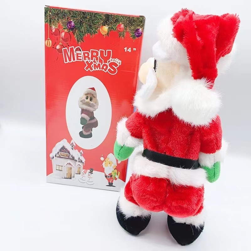 2023 New Christmas Electric Buttocks Shaking Santa Claus Toy Plush Electric Christmas Toy Buttocks Shaking Santa Claus For Kids