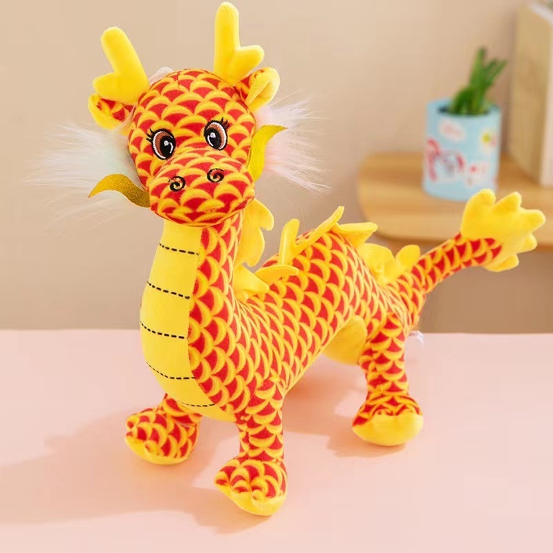 2024 Creative Custom Simulation Dragon Stuffed Animal Chinese New Year Plushie Dragon Chinese Dragon Plush