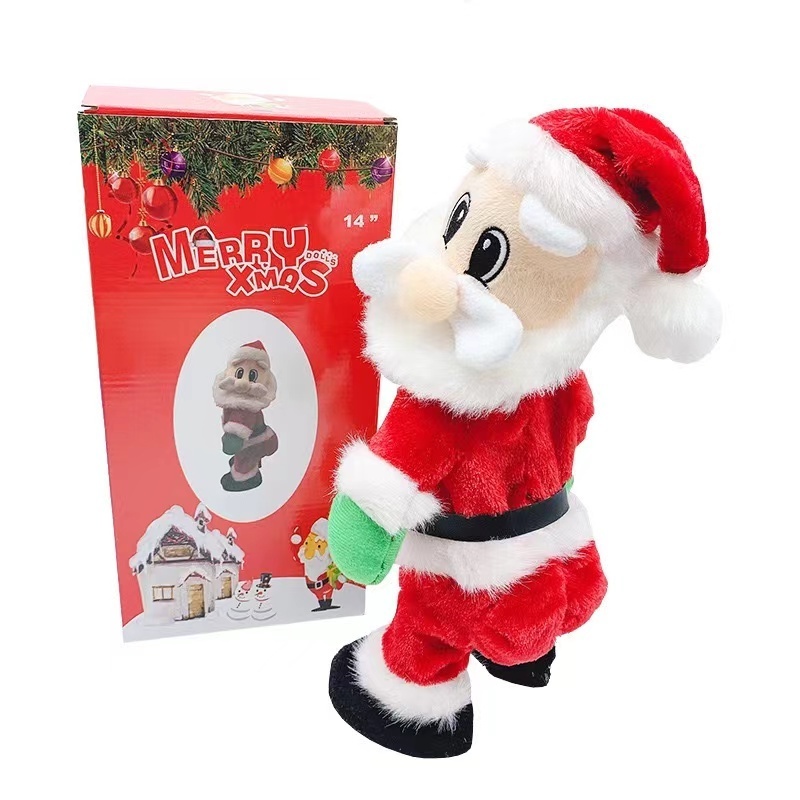 2023 New Christmas Electric Buttocks Shaking Santa Claus Toy Plush Electric Christmas Toy Buttocks Shaking Santa Claus For Kids