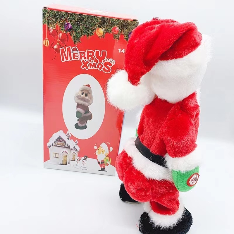 2023 New Christmas Electric Buttocks Shaking Santa Claus Toy Plush Electric Christmas Toy Buttocks Shaking Santa Claus For Kids