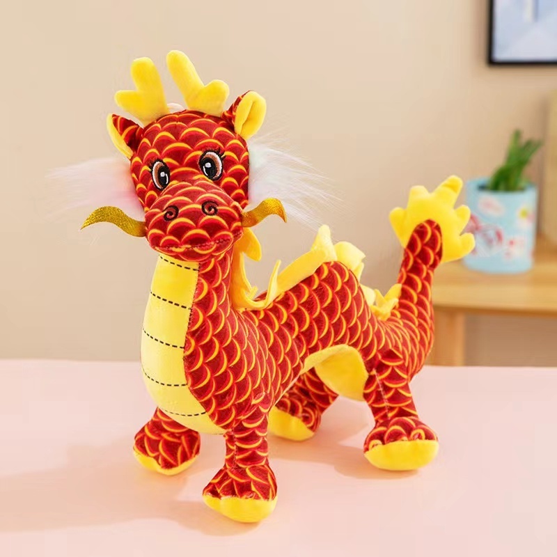 2024 Creative Custom Simulation Dragon Stuffed Animal Chinese New Year Plushie Dragon Chinese Dragon Plush