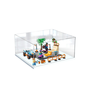 Acrylic Display Case Collectibles Showcase Clear Dustproof Protection Organizer for Display Box Cube with Black Base