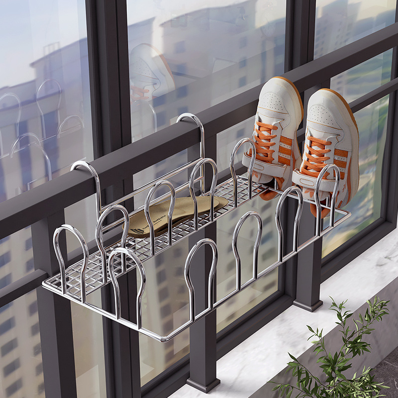 Metal Black Shoe Drying Rack Display Hanging Stainless Steel Clothes Hanging Dryer Shoe Rack