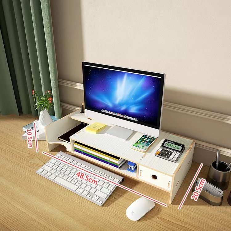 Laptop Desk Computer Stand Riser Desktop Organizer Keyboard Storage Rack Tablet Phone Holder Monitor Stand With Drawers