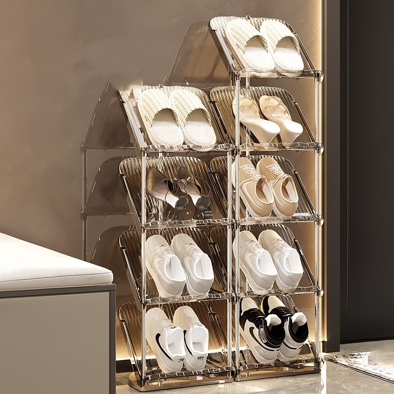 Can be stacked storage shoe rack door household plastic combination shoe rack multi-layer small shoe cabinet