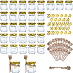 Set of 20 Mini Yogurt Glass jars with Glass Pudding jars Glass Containers with Lids Jar Wedding Favors Honey Pot