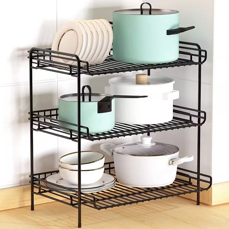 Pots and Pans Organizers for Cabinet Adjustable Pot Organizer Rack under Cabinet Kitchen Cabinet Storage Organizer