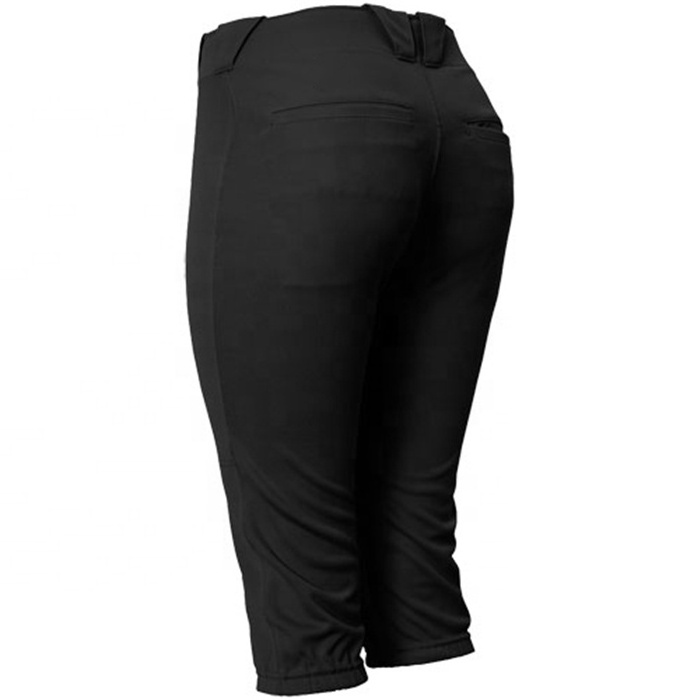 Fashion Custom Quick Dry Softball Knicker Pants Plain Black Baseball Shorts with coolmax