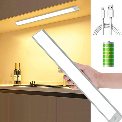 Customized USB Rechargeable Pir Motion Activated Light Under Cabinet Motion Sensor Wireless Led Night Lights For Stair  Kitchen