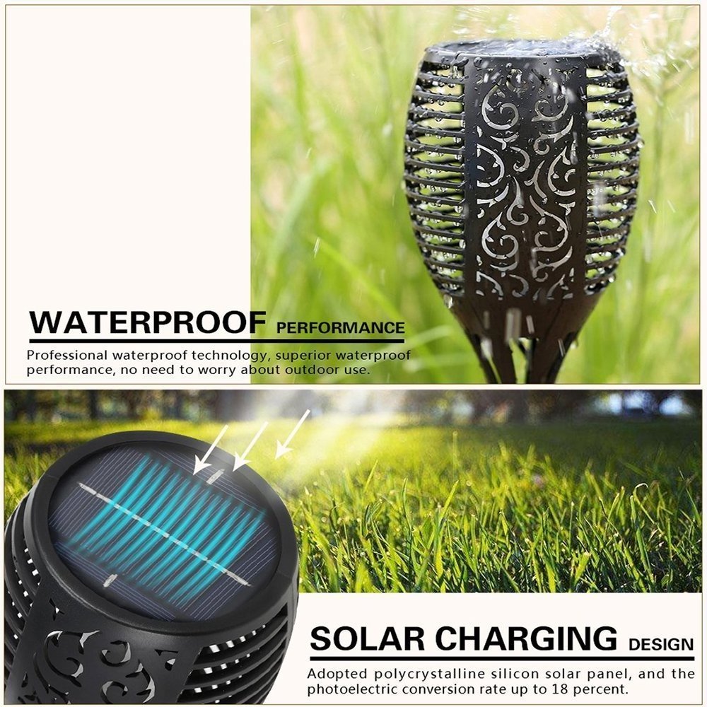 IP65 Waterproof Garden Decor 51LED 96LED Solar Flame Torch Light Flickering Landscape Lawn Lamp Led Solar Garden Light