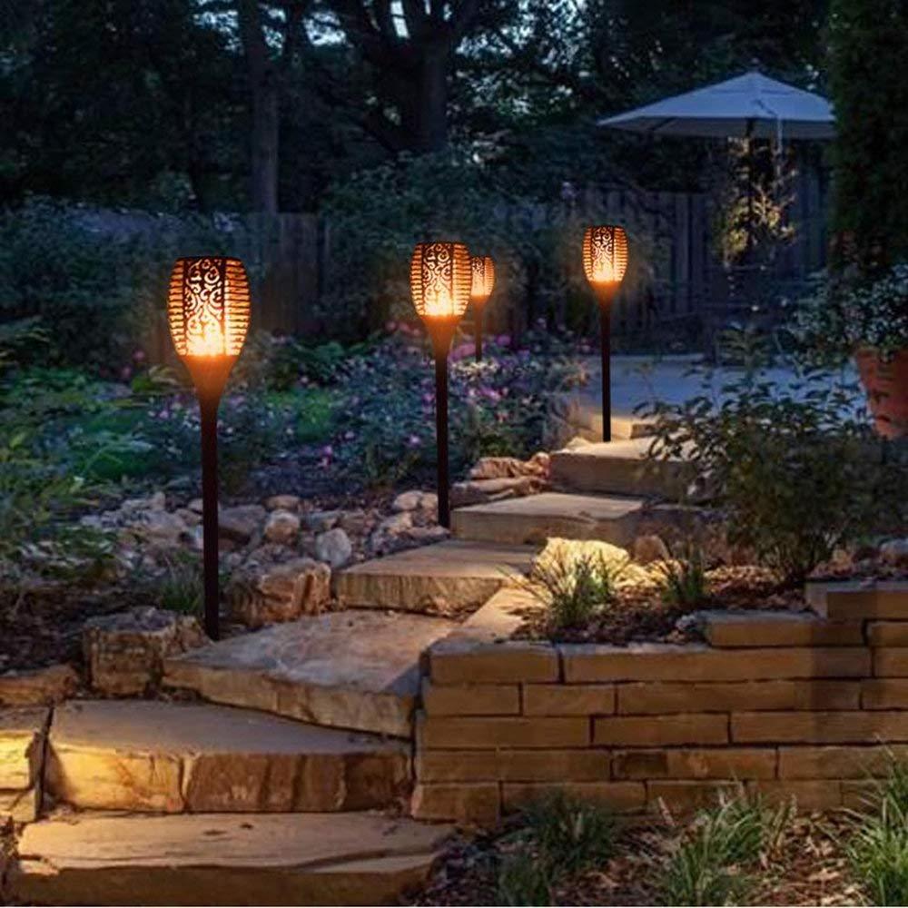 IP65 Waterproof Garden Decor 51LED 96LED Solar Flame Torch Light Flickering Landscape Lawn Lamp Led Solar Garden Light