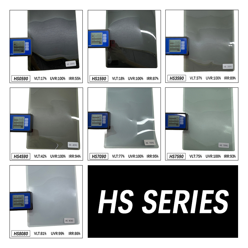 HS7590 Titanium Nitride Nano Ceramics VLT 75% UVR 100% IRR 93% High transmittance for Windshield Car Window Solar Tint Film