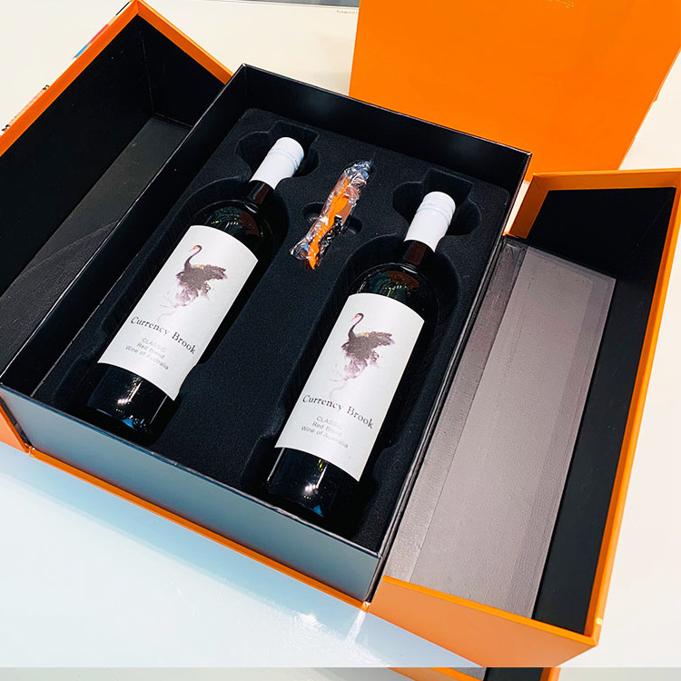 Custom Cardboard High-End Wine Box Wholesale Manufacturing Luxury Packaging Box Gift Red Wine Kraft Paper Box Gift Packaging