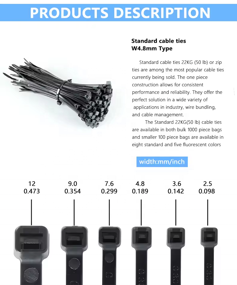 2024 New JAGASL Best Price  High Quality Self-locking Type PA66 PA6 Material Nylon Cable  Tie