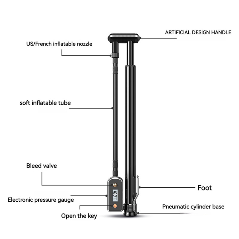 Road Bike Inflator Price Of Bicycle Foot Pump Bicycle Parts Manual Hand Pump For Bicycle With Gauge Mini Pump Hand