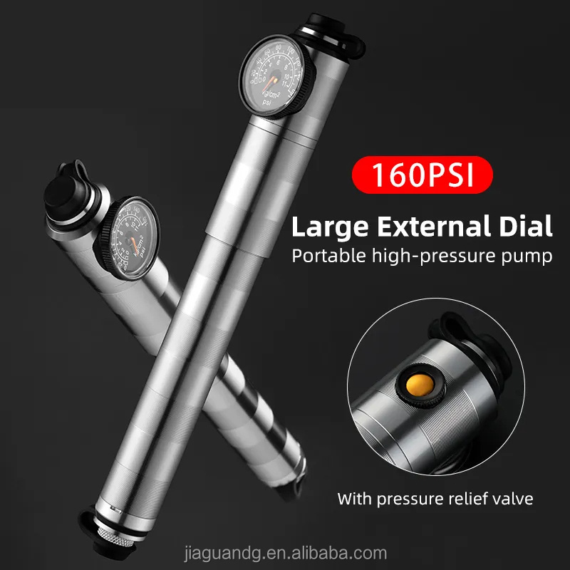 Mini French Valve Aluminum Alloy Bicycle Pump with Pressure Gauge Air Pump for Bicycle Air Parts