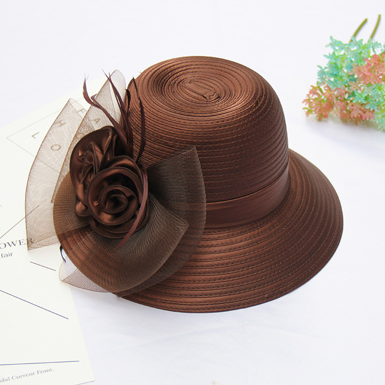 Wholesale Beach Sun Hat Fascinator Vintage Wedding Roll Brim Bowler Church Hats