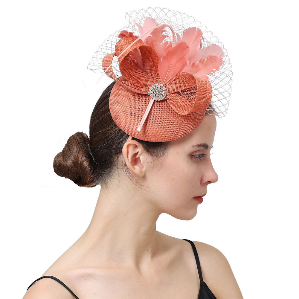 Boutique Women Sinamay Top Flower Phillbox Kentucky Derby Wedding Bridal Fascinator Hat with Veil