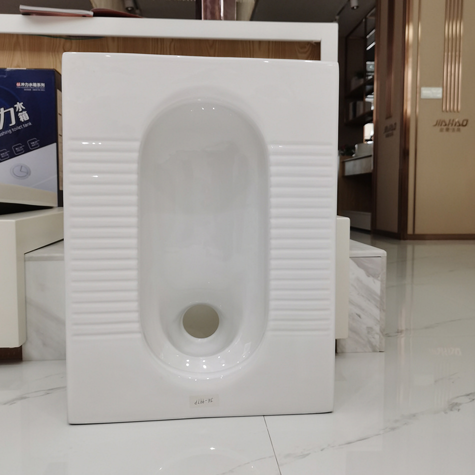 997 JIAHAO Sanitary Ware White WC Squatting Pan Ceramic Squat Pans Non-slip Squat Toilet