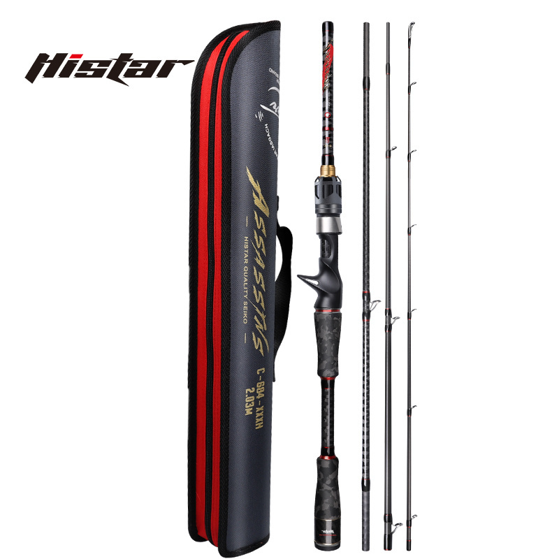 Histar OEM Assassins 4 Sections Fast Action 1.68 To 2.44m Product Portable Japan Toray Crossline Carbon Fiber Travel Fishing Rod