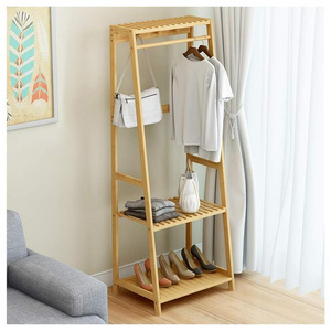 Modern Wooden Bamboo Coat Rack Bamboo Corner Coat Rack