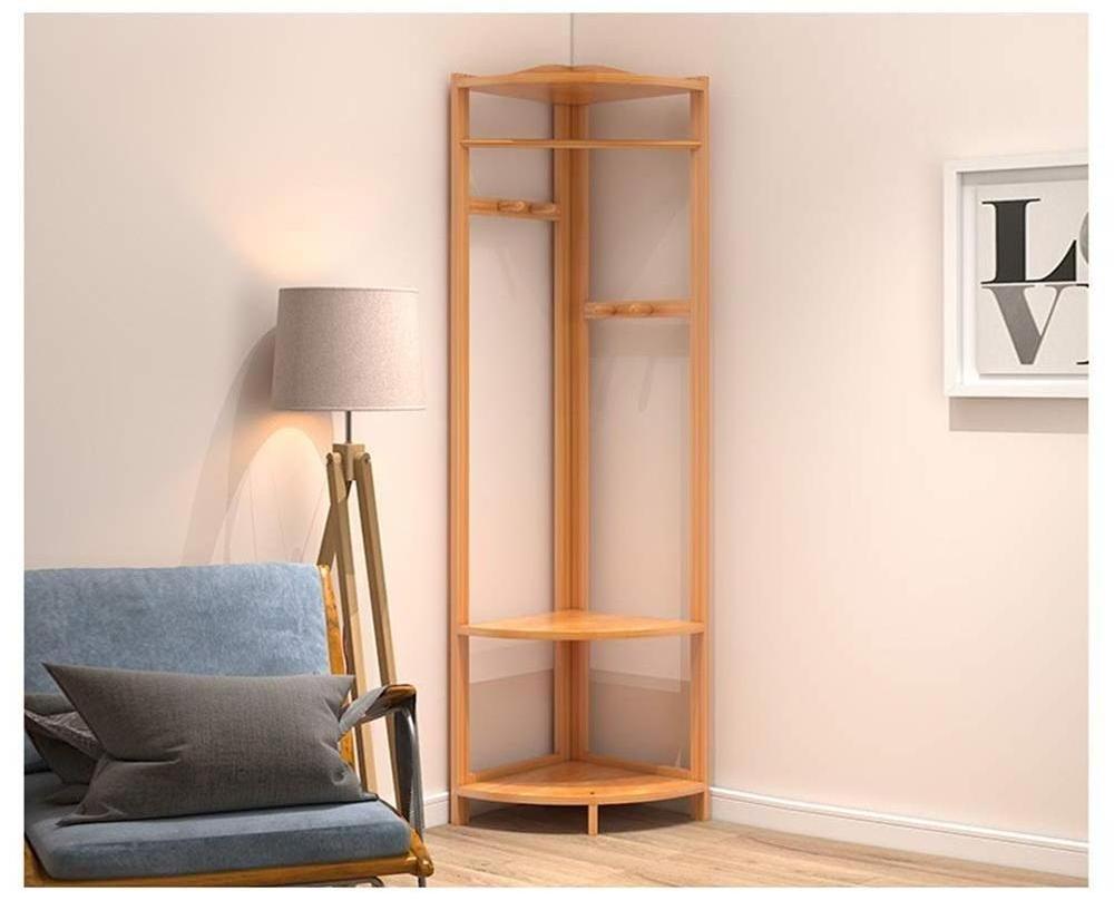 Bamboo Corner Coat Rack Bamboo Bedroom Hanger Home Floor Wooden Rack Simple Modern Multi-Function Shelf