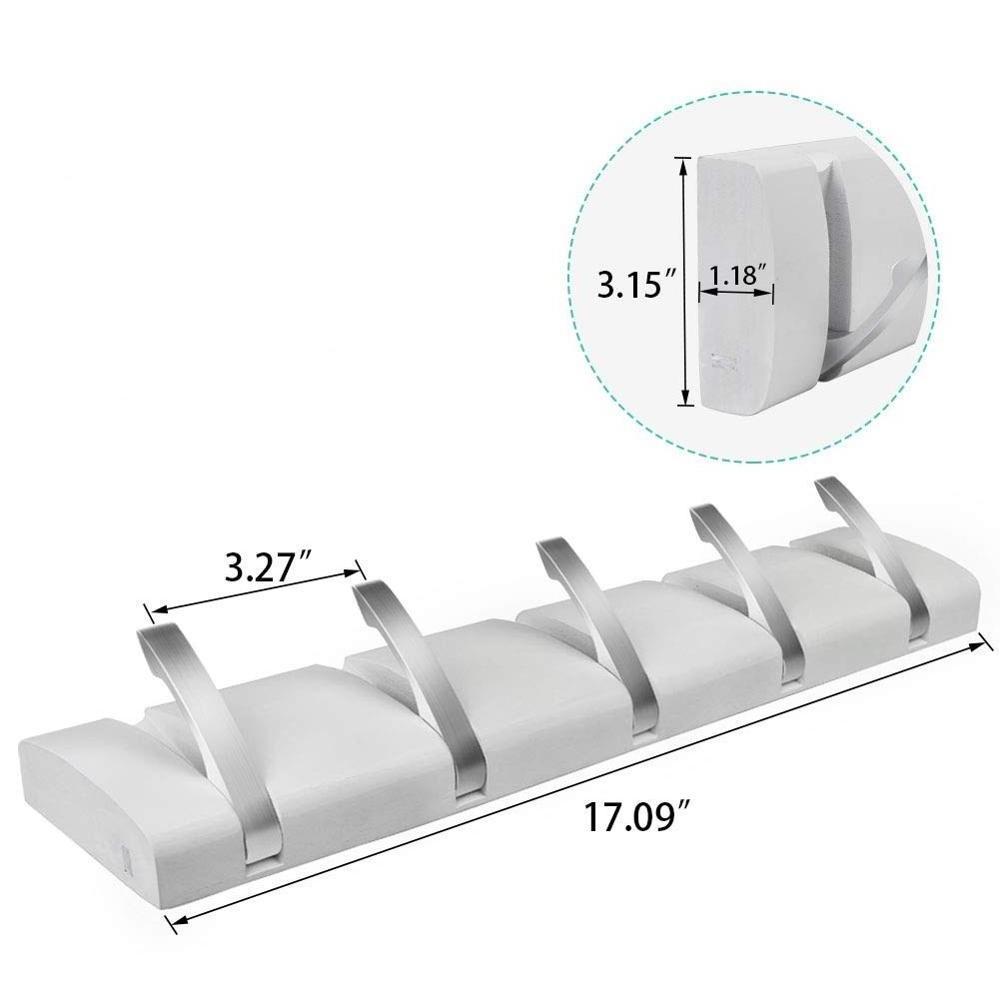 5 Hooks BambooWall Mounted Floating Rack