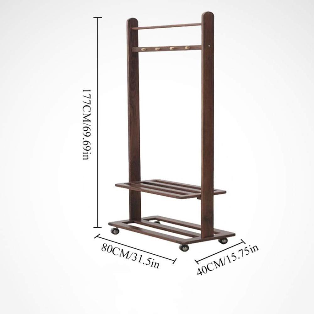 Bamboo Floor Standing Coat Rack Storage Rack