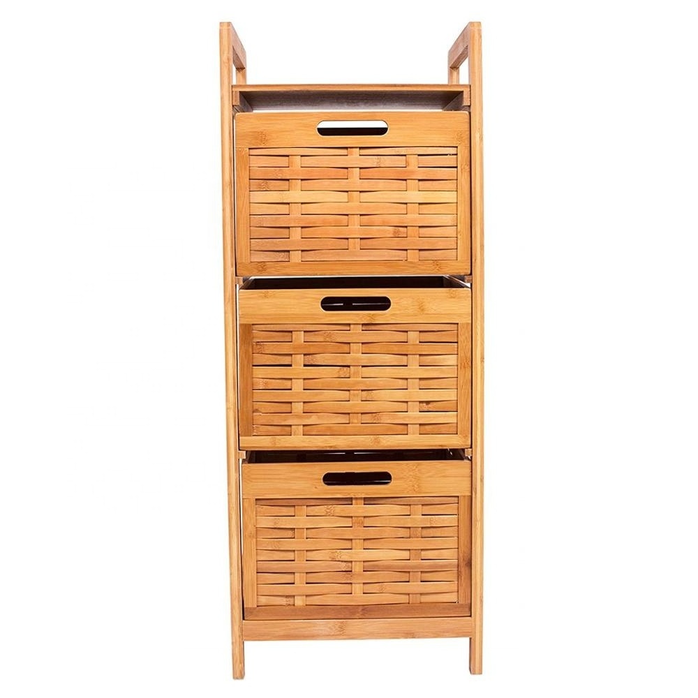 3-Drawer Bamboo Storage Tower 3-Drawer Chest