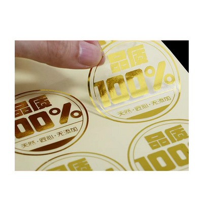 Custom gild Printing Waterproof Vinyl Stickers Label Die Cut Label Logo printing Synthetic paper adhesive