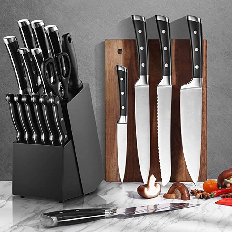 Stainless Steel Chef Block With Sharpener Ultra-sharp Tableware Anti-fouling And Corrosion-resistant Kitchen Knife Set