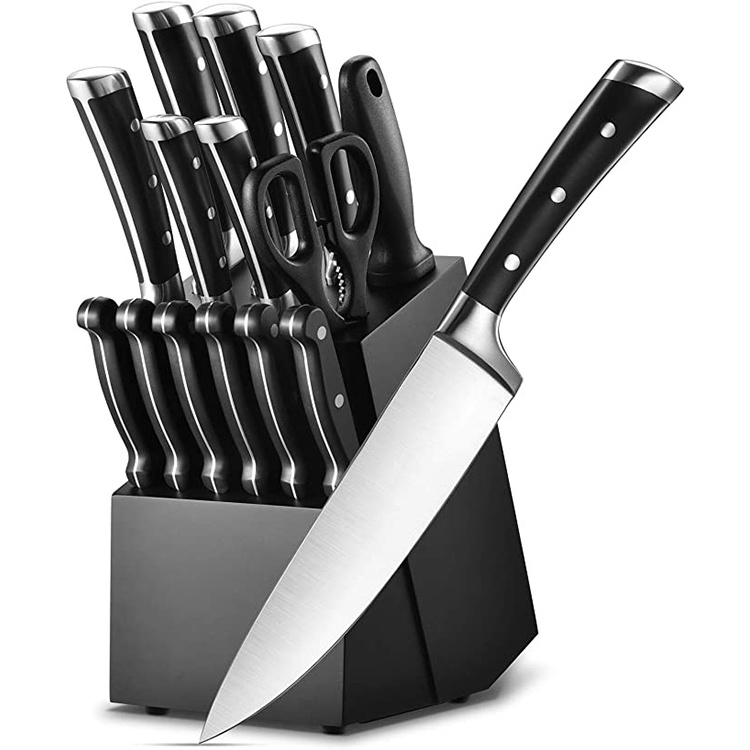 Stainless Steel Chef Block With Sharpener Ultra-sharp Tableware Anti-fouling And Corrosion-resistant Kitchen Knife Set