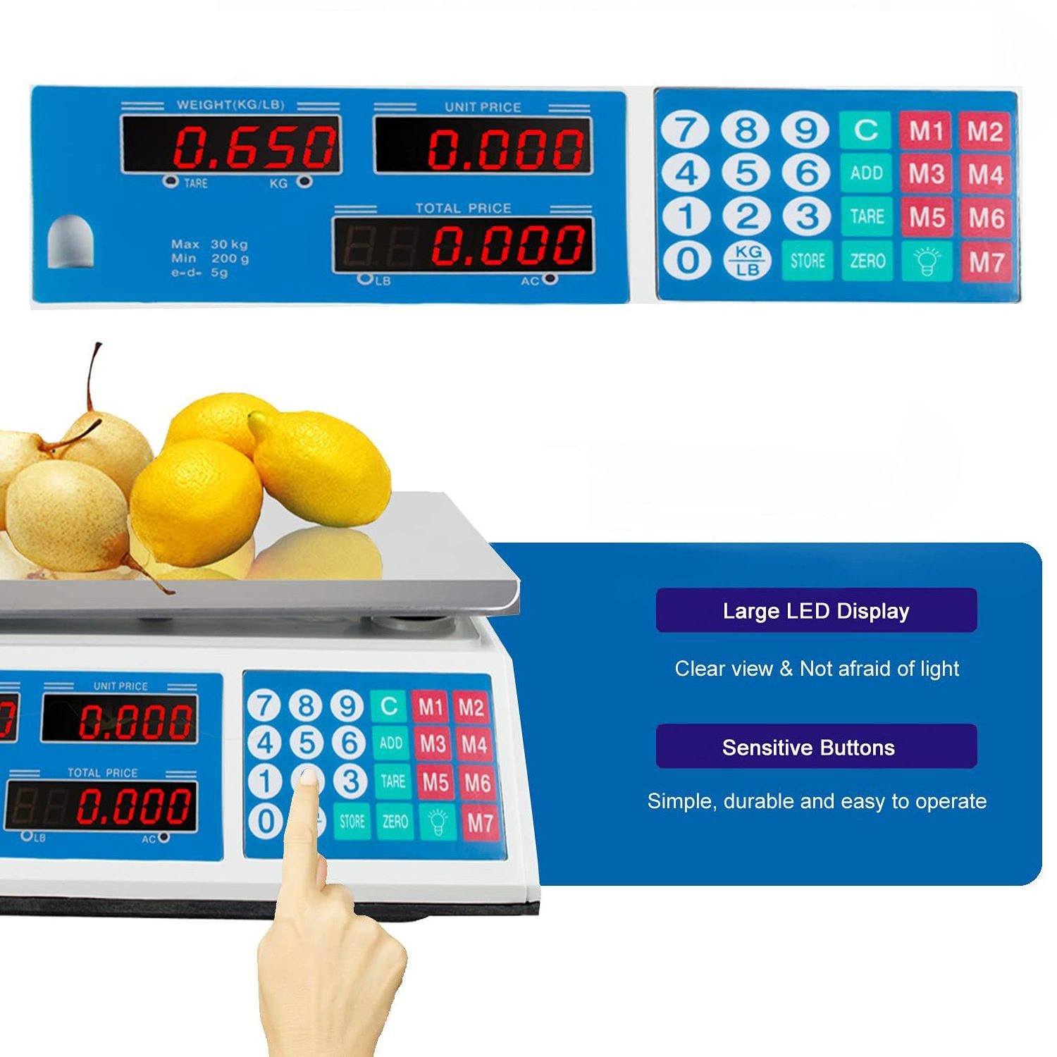 Precision electronic Scale 30 kg/1g high precision Industrial Weighing Digital Counting Scale