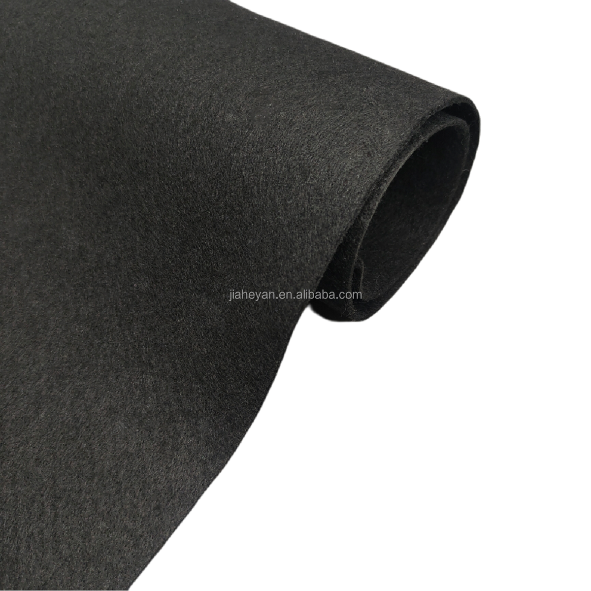 Nonwoven black felt fabric rolls calender pet felt fabric shoe upper lining white black non woven hard stiff hand feeling felt