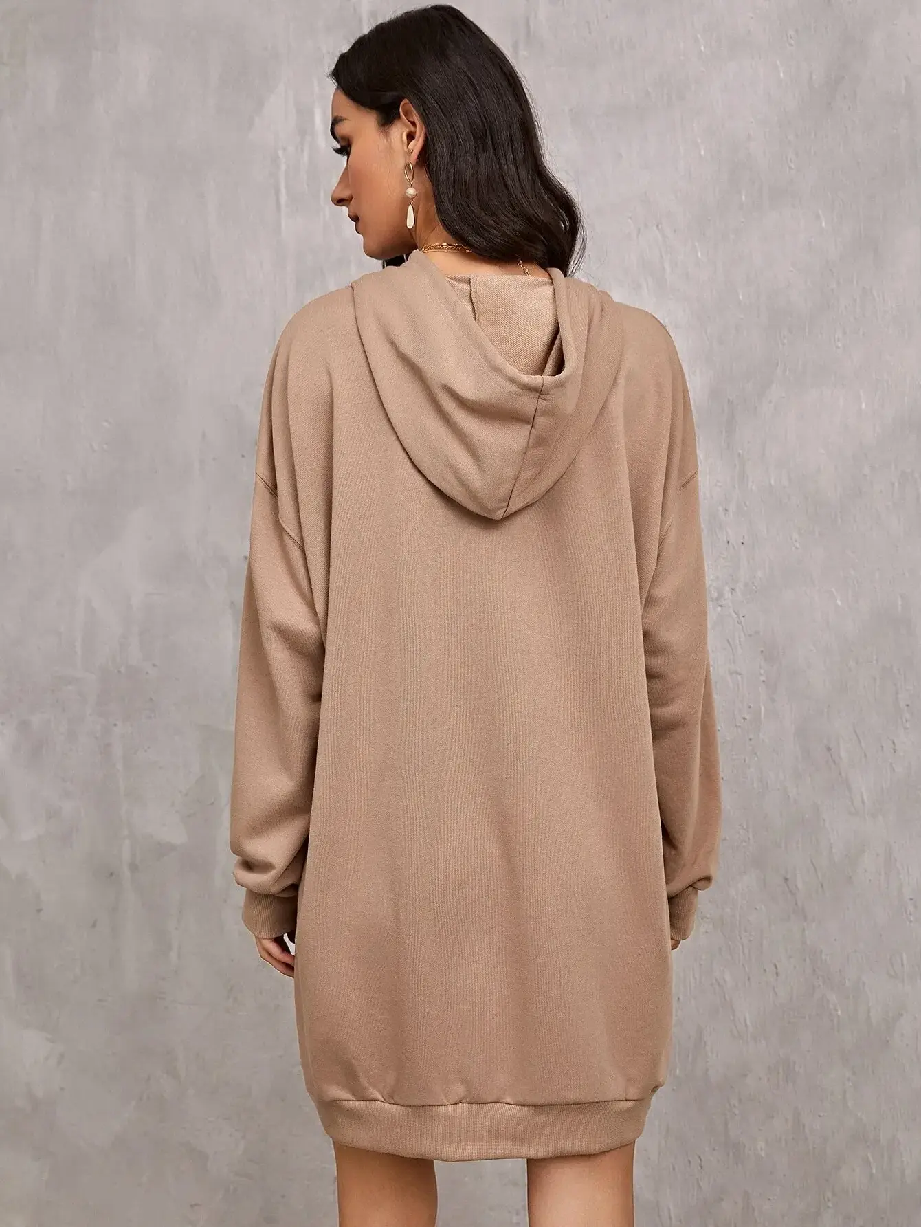 Wholesale hoodie dress for women custom drop shoulder oversize hoodie dress women