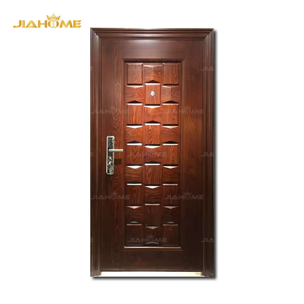 JIAHOME Africa popular exterior prehung Steel Cheap metal Entry security door for houses exterior