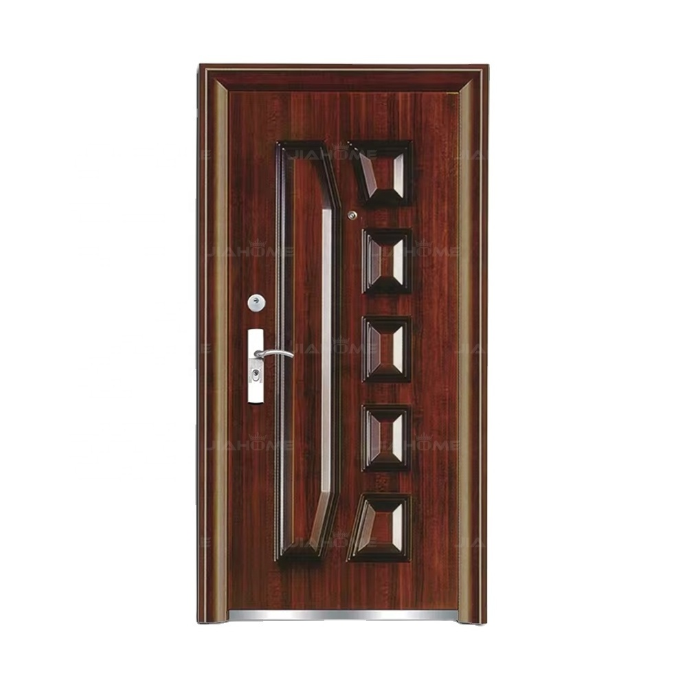 JIAHOME Africa popular exterior prehung Steel Cheap metal Entry security door for houses exterior