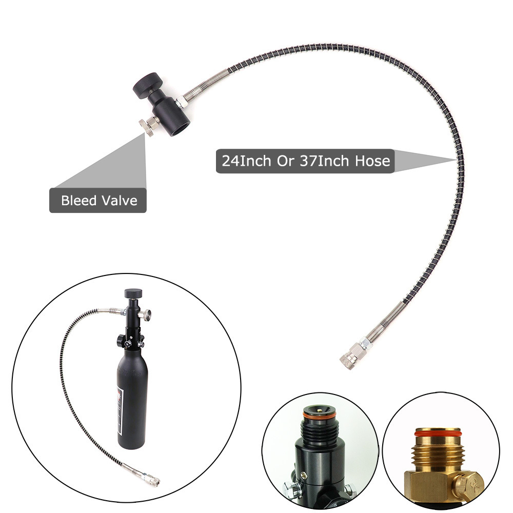 High Pressure Fill Adapter Fill Station With 24Inch(60CM) Hose Vent Bleed Valve