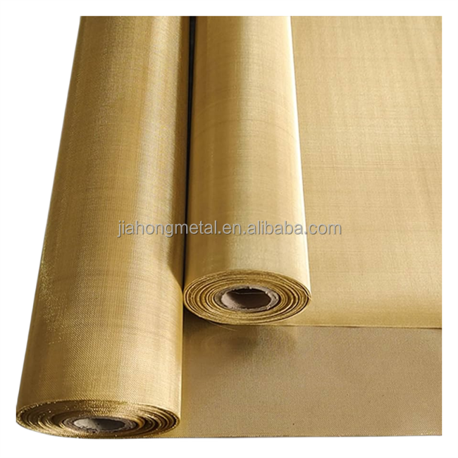 emf shielding brass mesh, 100 mesh 3x3 4x4 5x5mm Square hole plain weave brass crimped metal mesh screen