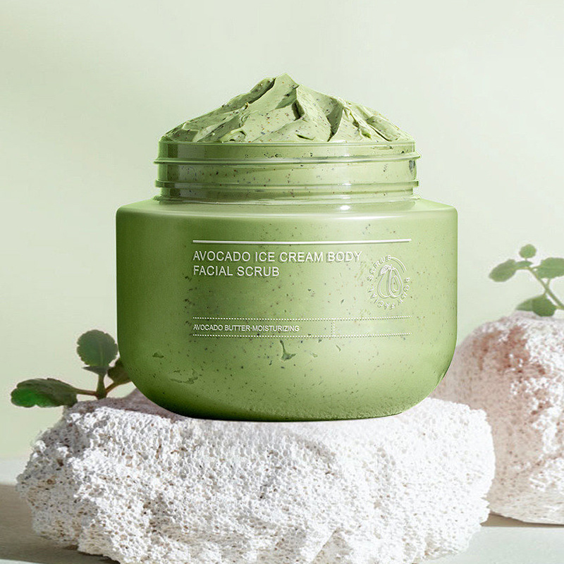 Shea butter cucumber exfoliating body cleaning moisturizing Remove dead skin Private label body scrub cream