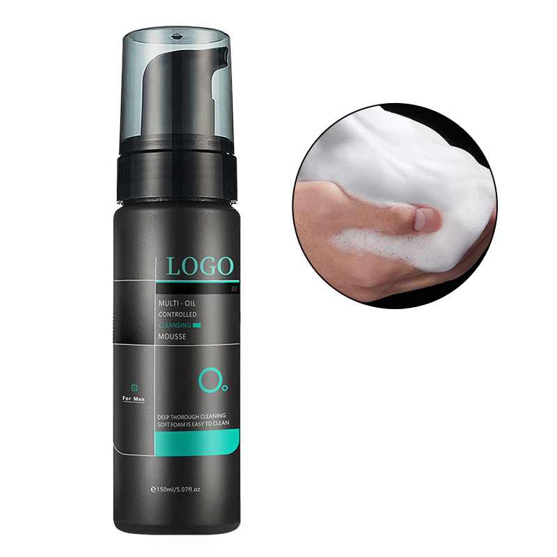 Organic Men's Facial Cleanser Mousse Foam Gentle Silicone-Free Face Wash with =and Vitamin C Herbal and Sulfate-Free