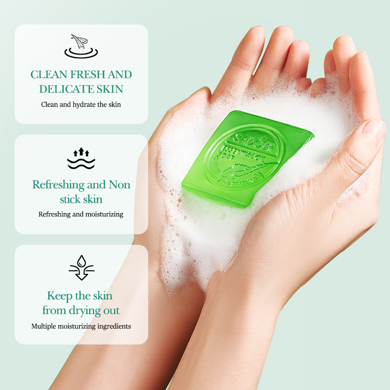 OEM/ODM Deep Cleaning Aloe Vera Whitening Herbal Solid Soap Gentle Moisturizing Coconut Oil Papaya Essence Anti-Acne Hand Soap