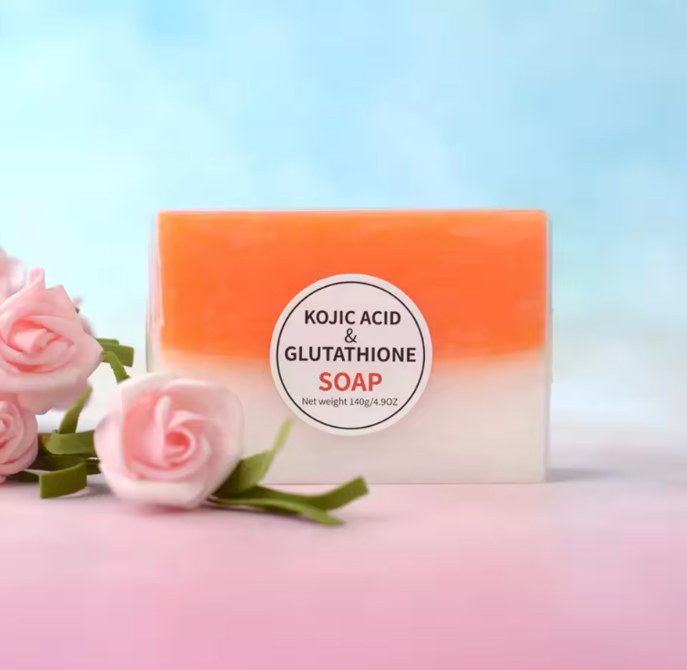 Wholesale 100% Pure And Natural Kojic Acid Handmade Skin Whitening Acne Soap Kojic Acid With Gluthathione Face Body Soap