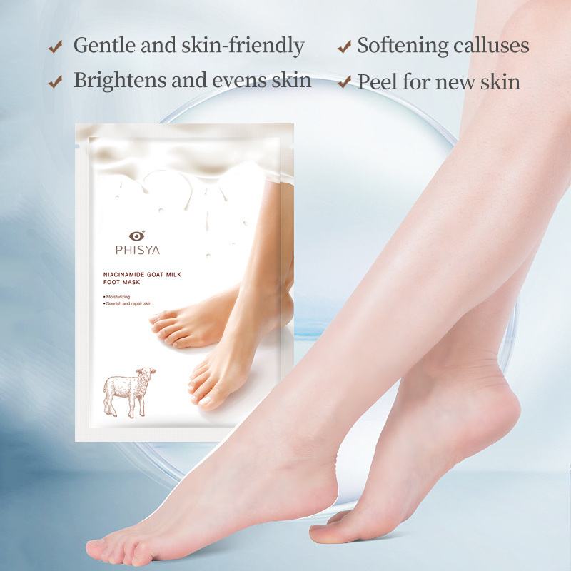 20pair/box Goat Milk Foot Mask Peeling Feet Mask Exfoliating Sock Scrub For Pedicure Anti Crack Remove Dead Skin Foot Patch Care